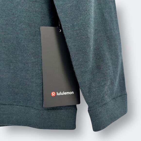 Lululemon New Venture Crewneck Sweater Mens Sz XS Heathered Storm Teal Green - Picture 4 of 6